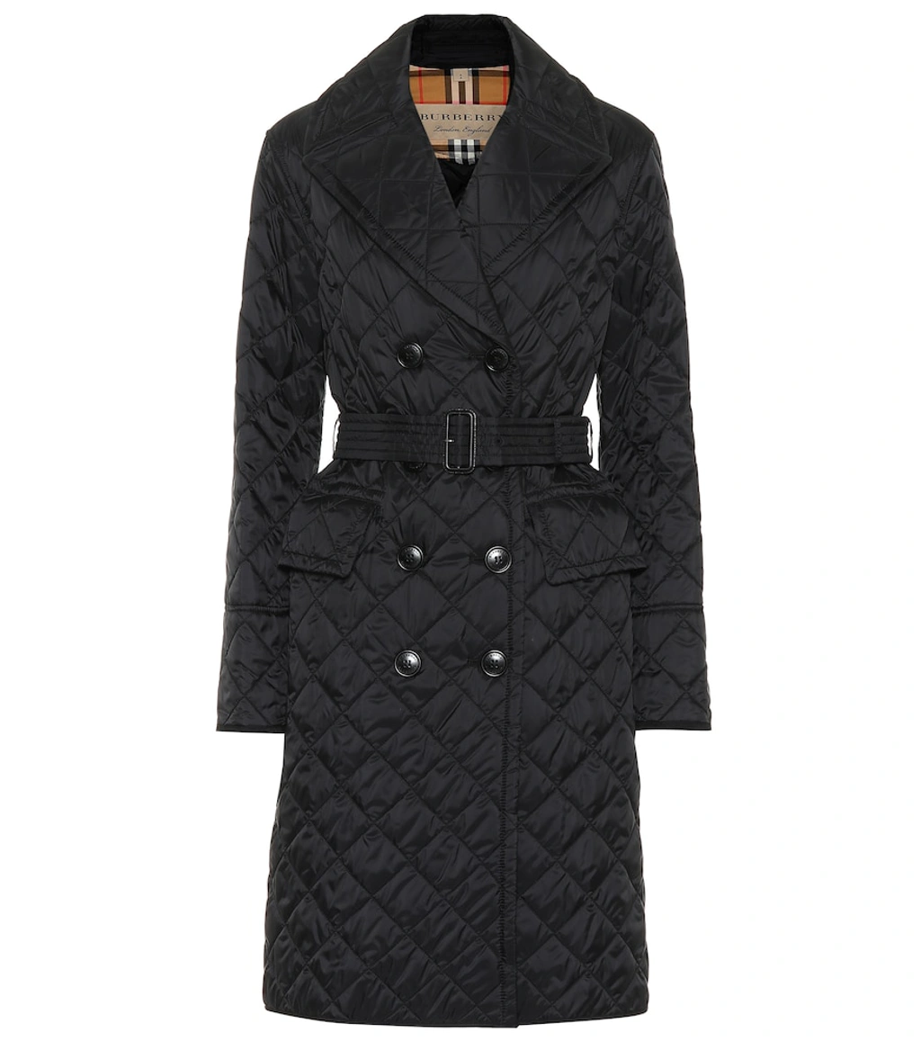 Burberry The Horberie Quilted Shell Trench Coat In Black ModeSens