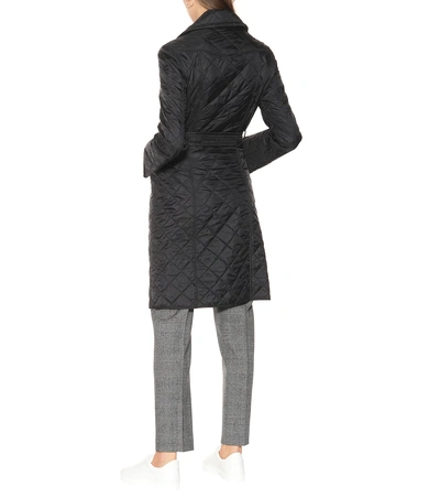 Shop Burberry Quilted Trench Coat In Black