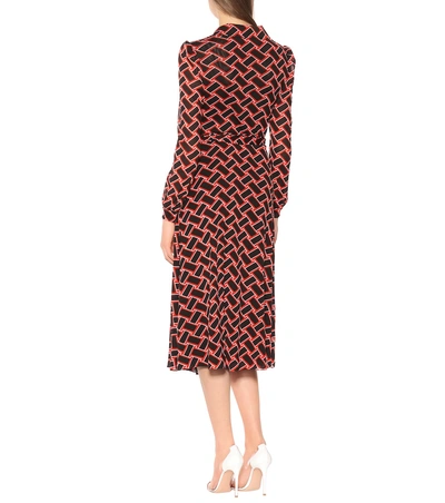 Shop Diane Von Furstenberg Pheonix Mesh Wrap Dress In Red