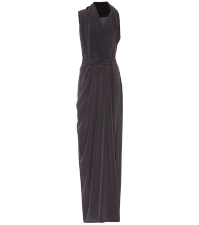 Shop Rick Owens Silk Gown In Grey