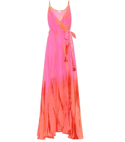 Shop Anna Kosturova Tie-dye Silk Maxi Dress In Pink