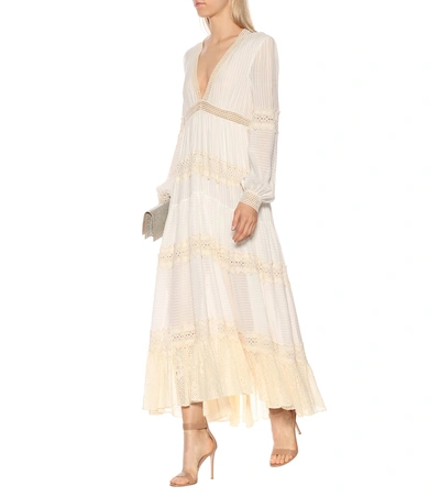 Shop Philosophy Di Lorenzo Serafini Lace-trimmed Dress In White