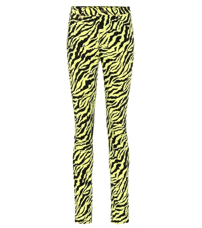 Shop Gucci High-rise Printed Skinny Jeans In Yellow