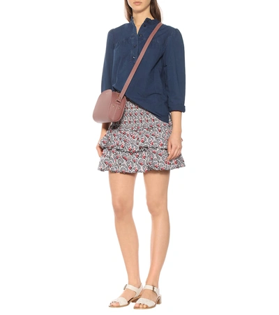 Shop Apc Loula Cotton Chambray Blouse In Blue