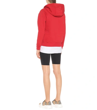 Shop Burberry Cotton-blend Hoodie In Red