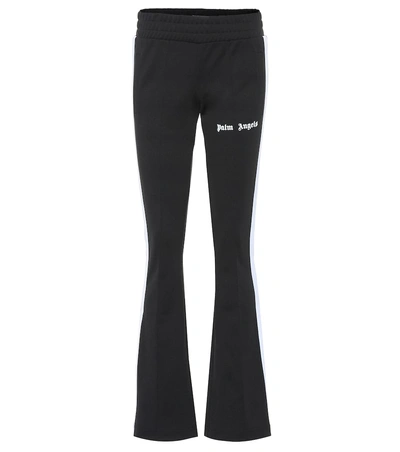 Shop Palm Angels Flared Jersey Trackpants In Black
