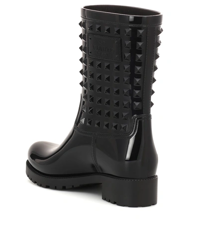 Shop Valentino Rubber Rain Ankle Boots In Black