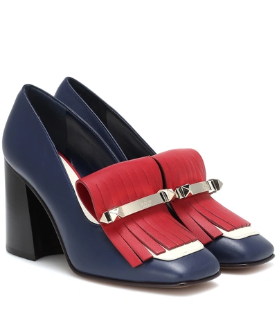 Shop Valentino Leather Pumps In Blue