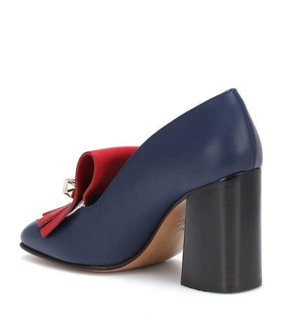 Shop Valentino Leather Pumps In Blue