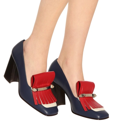 Shop Valentino Leather Pumps In Blue