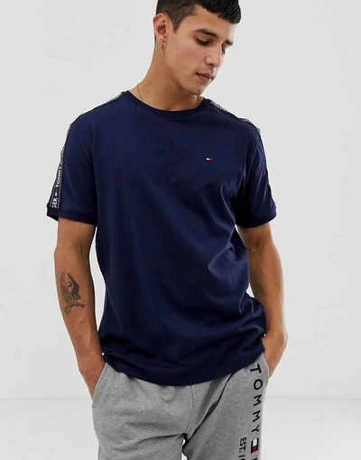 Tommy Hilfiger Authentic Lounge T-shirt Side Logo Taping In Navy | ModeSens