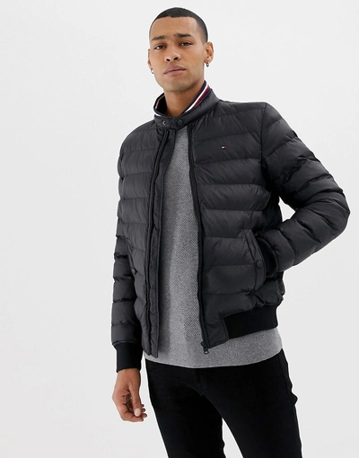 Tommy Hilfiger Arlos Sonora Filled Puffer Jacket Icon Flag Logo And Stripe  Collar In Black - Black | ModeSens