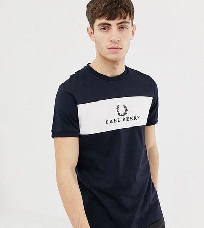 Fred Perry Sports Authentic Embroidered Panel T-shirt In Navy Exclusive At  Asos - Navy | ModeSens
