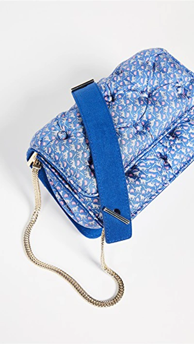 Shop Benedetta Bruzziches Carmen Quilted Shoulder Bag In Blue Leopard