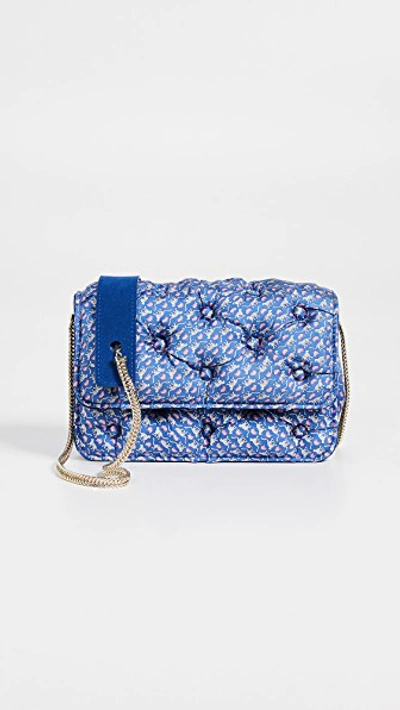 Shop Benedetta Bruzziches Carmen Quilted Shoulder Bag In Blue Leopard