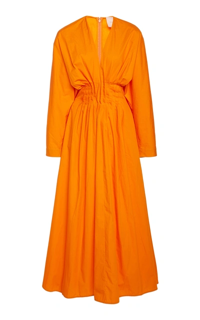 Shop Roksanda Marola Cotton Maxi Dress In Orange