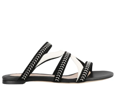 Shop Alexander Mcqueen Embellished Strap Sandals In Black