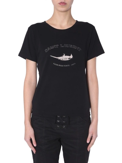 Shop Saint Laurent Free Bird T-shirt In Black