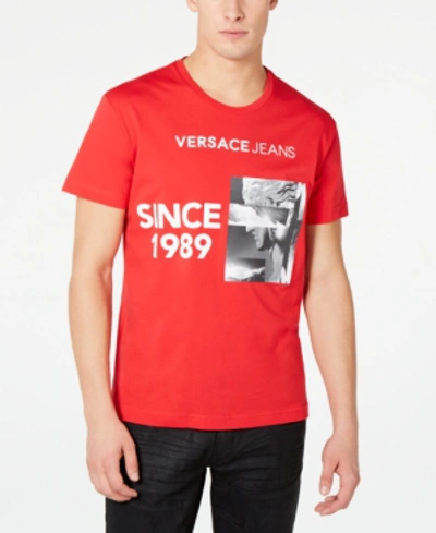 Shop Versace Men's Graphic T-shirt In Red