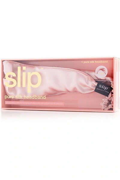 Shop Slip Twist Silk Headband In Pastel Pink