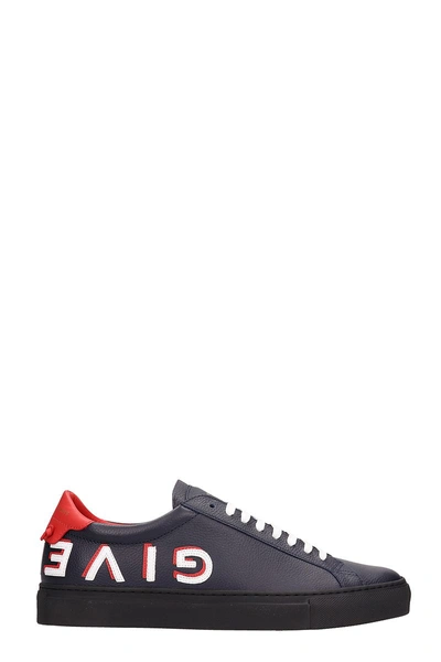 Shop Givenchy Blue Leather Sneakers