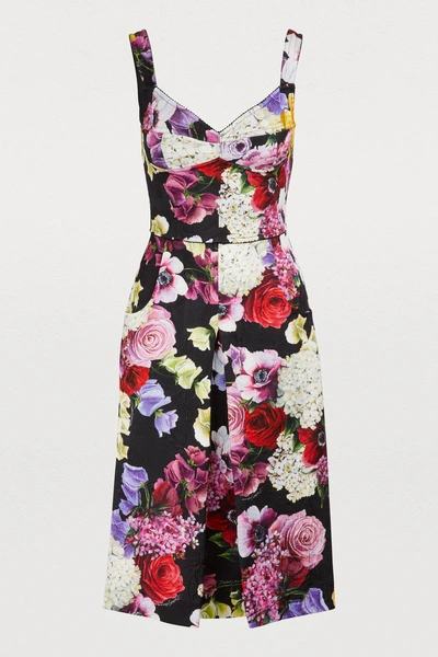 Shop Dolce & Gabbana Hortensia Midi Dress In Multi