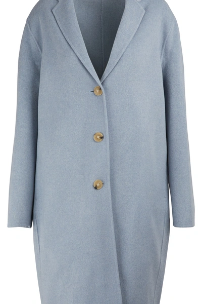 Shop Acne Studios Avalon Wool And Cashmere Coat In Pale Blue Melange