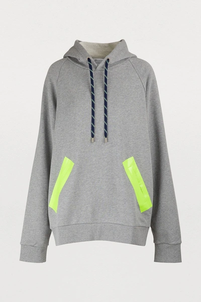 Shop Maison Margiela Neon Detail Sweatshirt In Melange Grey