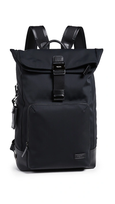 Shop Tumi Harrison Oak Roll Top Backpack In Black