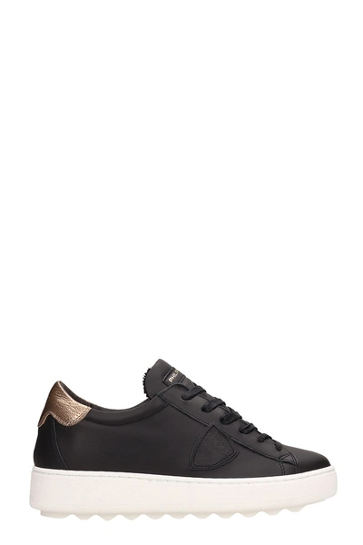 Shop Philippe Model Black Leather Madeleine Sneakersr
