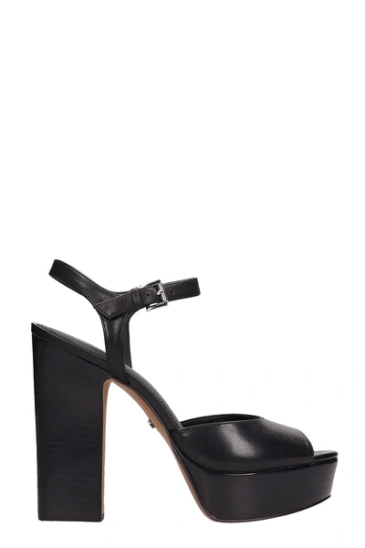 Shop Michael Kors Black Leather Sandals