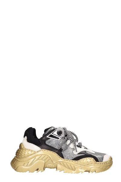 Shop N°21 Gold-silver Technical Fabric Billy Sneakers