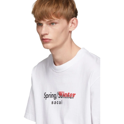 Shop Sacai White Printed T-shirt In White 101