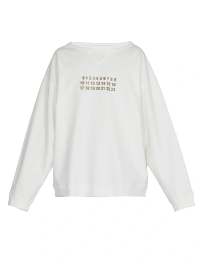 Shop Maison Margiela Cotton Sweatshirt In Off White