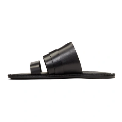 Shop Ann Demeulemeester Black Leather Sandals