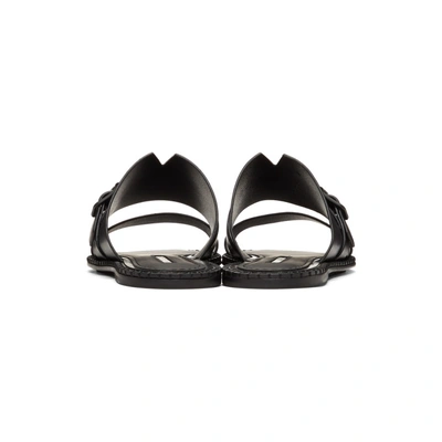 Shop Ann Demeulemeester Black Leather Sandals