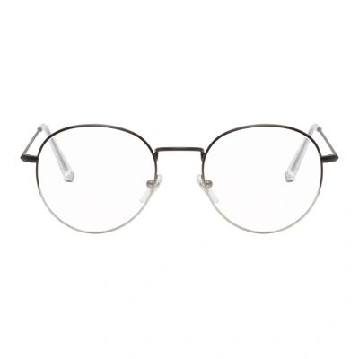 Shop Super Retrofuture Black And Silver Number 40 Glasses In Fadblkslv