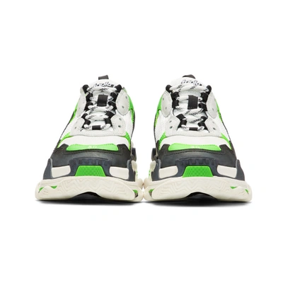 BALENCIAGA 白色 AND 绿色 TRIPLE S 运动鞋