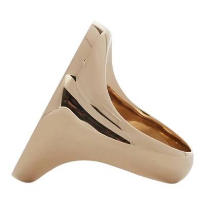 Shop Balenciaga Red & Gold Oval Chevaliere Ring In 8747 Rouge