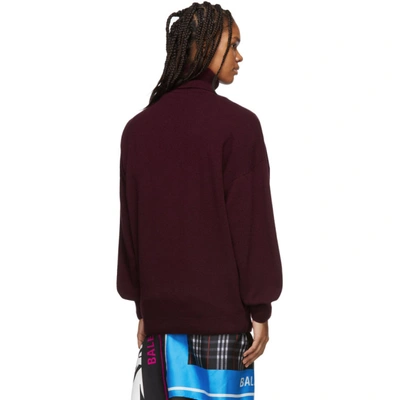 Shop Balenciaga Purple Bb Turtleneck In 8575 Berry