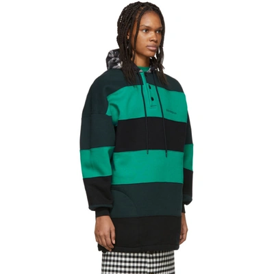Shop Balenciaga Green And Black Patchwork Hoodie In 5567 Multi