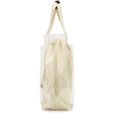 Shop Sjyp Beige Pvc Two-way Tote In 0031 Ivory