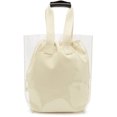 Shop Sjyp Beige Pvc Two-way Tote In 0031 Ivory