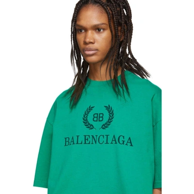 Shop Balenciaga Green Bb T-shirt