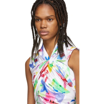 Shop Balenciaga Multicolor Stretch Tank Top In 9000 Whtmul