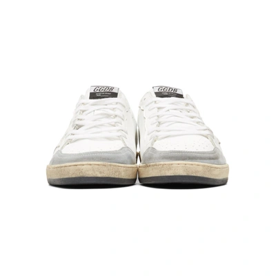 Shop Golden Goose White And Grey Ball Star Sneakers In Wht Leather