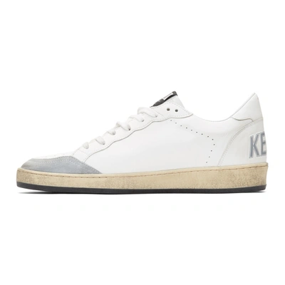 Shop Golden Goose White And Grey Ball Star Sneakers In Wht Leather