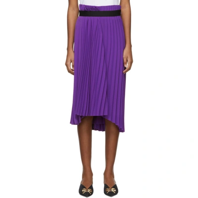 Shop Balenciaga Purple Fancy Pleated Skirt In 5530 Ultrav