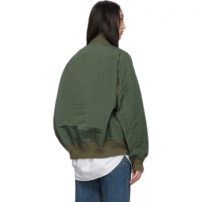 Shop Sacai Beige And Green Glencheck Jacket In Beige/o Che