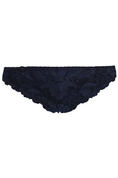 Shop Heidi Klum Intimates Woman Lace And Tulle Low-rise Briefs Navy